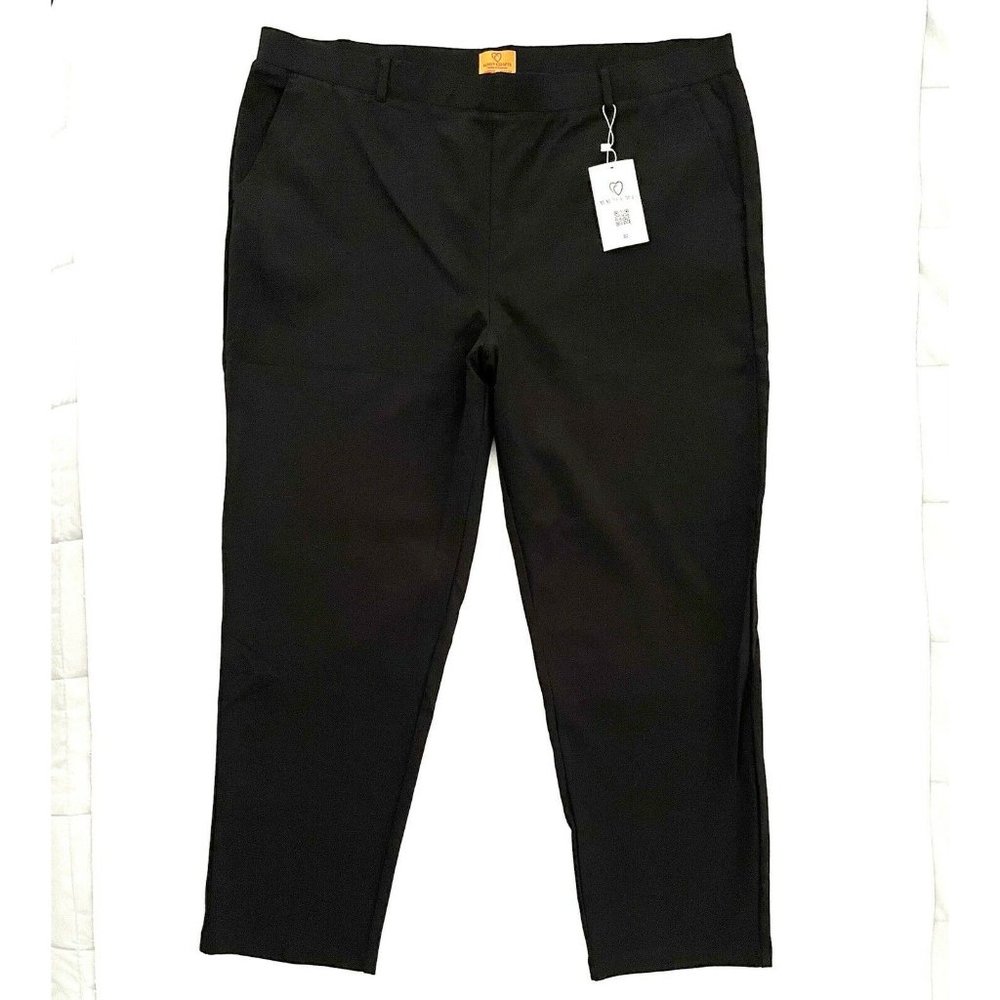 Mary Crafts Ponte Dress Pants 22 Black Straight Leg Viscose Blend w Stretch NWT